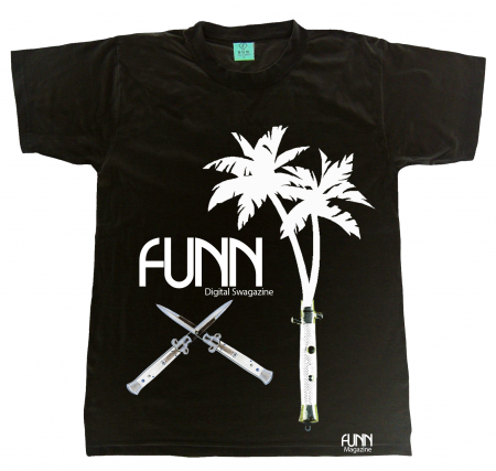 switchblade palmtree white on black